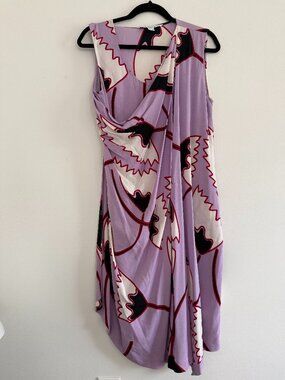 Diane Von Furstenberg Naira Short Purple Silk Dress